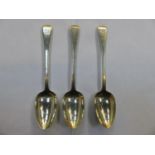 Set of Three Hallmarked silver spoons, London Assay dated 1826 by James Beebe. Approx 215.7g