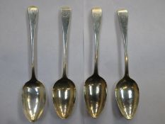 Pair of George III hallmarked silver spoons, London assay dated 1804-05, possibly by Joseph Barnard.