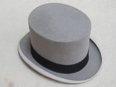 Linney of London, vintage grey silk top hat