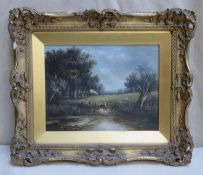 Joseph Thors (1843 - 1898) 19th century ornately gilt framed oil on canvas depicting a Kentish