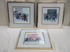 Margaret Chapman - set of three pencil signed framed polychrome prints - THE SODA SET, all with