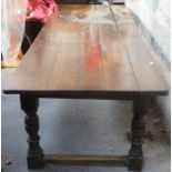 19TH century oak refectory table - for restoration. Approx. 303cm W x 98cm D x 66cm H