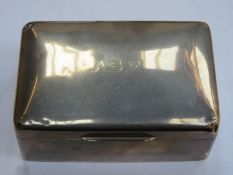 Hallmarked silver cigarette box by Walker and Hall, Birmingham assay dated 1945. Total Weight