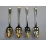 Two pairs of early to mid 19th century hallmarked silver spoons, both London assay by "John Lias"