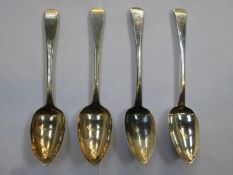 Two pairs of early to mid 19th century hallmarked silver spoons, both London assay by "John Lias"