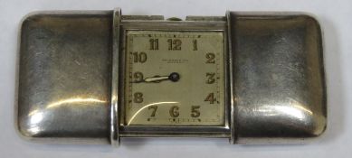 Hausmann and Co, Movado, Art Deco Hallmarked 925 Silver purse watch, with sliding case