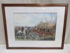 Henry Thomas Alken (1785 - 1844) pair of polychrome engravings depicting busy hunting scenes,