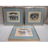 John Seerey - Lester - set of three pencil signed framed polychrome prints, with blind stamps,