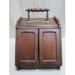 19th century mahogany coal scuttle, with articulated handled doors