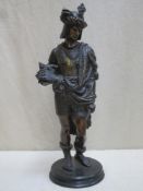 19th century highly decorative bronze figure depicting a mid European renaissance militant, on