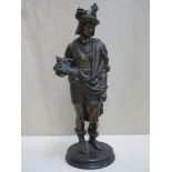 19th century highly decorative bronze figure depicting a mid European renaissance militant, on