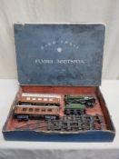 Gruber Bing 1930's German O gauge export LNER 4/6/0 train set including two carriages. Also tray