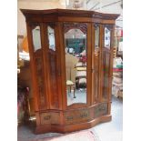 19th century mahogany breakfront two door mirror fronted wardrobe