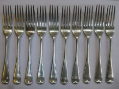 Set of Ten hallmarked silver forks by Elkington and Co, Birmingham assay dated 1909