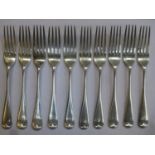 Set of Ten hallmarked silver forks by Elkington and Co, Birmingham assay dated 1909