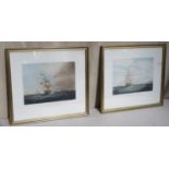 Pair of Samuel Walters late 19th/early 20th century framed polychrome engravings - "Outwards