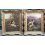 Robert Cleminson (1865 - 1903) Pair of 19th century Ornately gilt framed oil on canvases "Highlands"