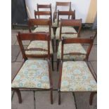 Parcel of eight (seven plus one) various antique mahogany rope back dining chairs