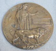 World War One death plaque, to William Makin. Approx. 12cm Diameter