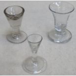 Three 18th/19th century stemmed toasting glasses