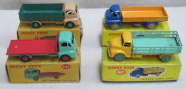 Four boxed Dinky Toys 1950's commercial vehicles including two rare Guy Warrior lorries