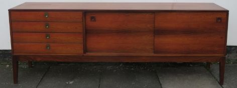 Mid 20th century Rosewood long john sideboard. Approx. 76.5cm H x 211cm W x 46cm D