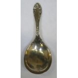 Hallmarked silver caddy spoon, with floral decoration, Birmingham assay by Levi and Salaman dated