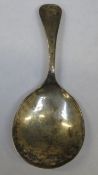 Hallmarked silver caddy spoon, Birmingham assay by James Swann and Son dated 1943