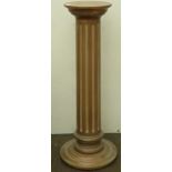 20th century turned wooden torchere stand. Approx. 96cm H x 36.5cm Base Diameter.