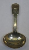 George III Hallmarked silver caddy spoon, with shell decoration to handle, London assay by Thomas