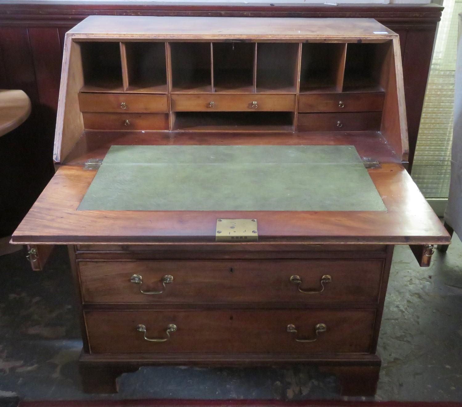 19th century fall front writing bureau, with fitted interior. Approx. H 108cm x W 91cm x D 55cm - Image 2 of 2