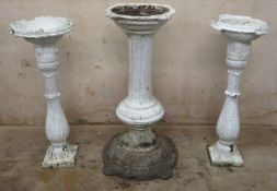 Three various 19th/20th painted cast iron pedestals