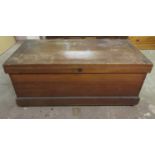 Early 20th century sea chest, possibly teak, fitted with two trays to interior. Approx. 55cm H x