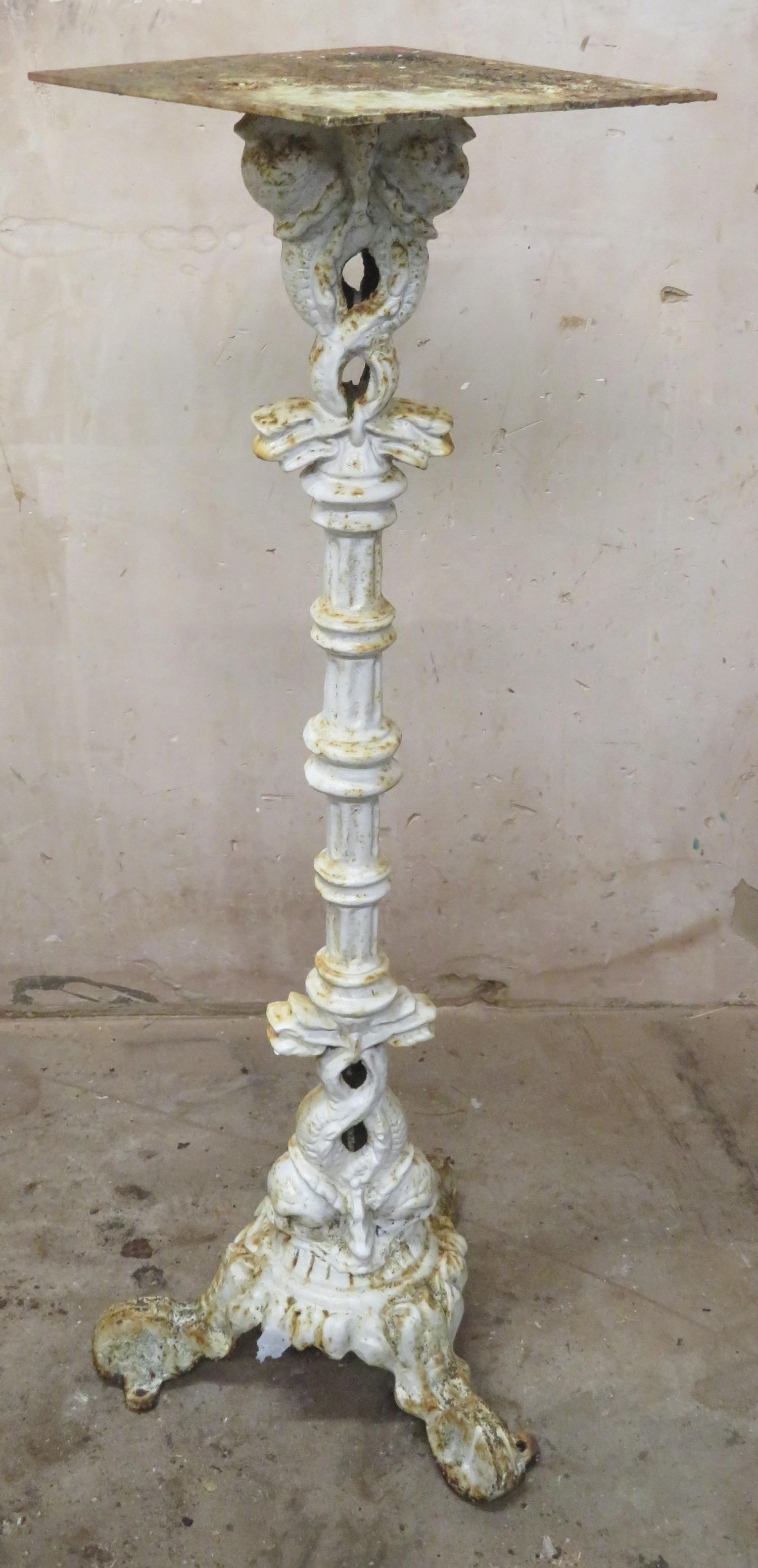 Late 19th/early 20th century wrought iron tripod garden stand. Approx. 108cm High