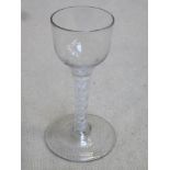 18th / 19th century wine glass, with air twist stem. Approx. 12.5cms height.