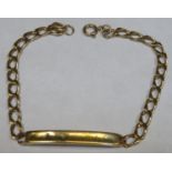 9k gold identity bracelet. Approx. 10.3g