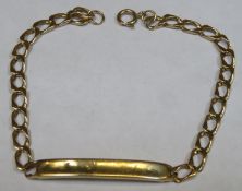 9k gold identity bracelet. Approx. 10.3g