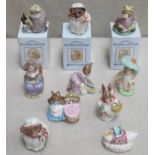 Parcel of Nine various Royal Albert Beatrix Potter figures (Three Boxed), plus Beswick Hunca Munca