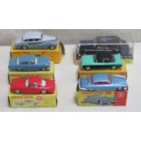 Six late 1950's/early 1960's boxed Dinky Toys British cars
