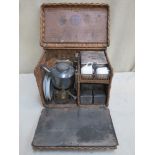Early 20th century Drews Patented 'En Route' railway carriage Tea Basket, with fitted interior