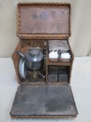 Early 20th century Drews Patented 'En Route' railway carriage Tea Basket, with fitted interior