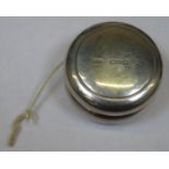 20th century Hallmarked 925 silver yoyo, London assay by John Bull Ltd