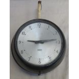 Gent of Leicester, early to mis 20th century bakelite double sided hanging clock, with silver
