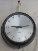 Gent of Leicester, early to mis 20th century bakelite double sided hanging clock, with silver