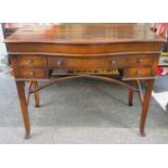 Late 19th/Early 20th century mahogany fold out writing desk, fitted with five drawers, on