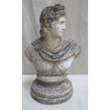 Late 19th/early 20th century carved stoneware bust of a Roman style gent. Approx. 54cm High