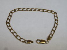 9ct gold link bracelet. Approx. 4.1g