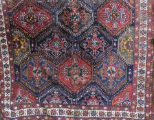 Decorative Middle Eastern style floor rug. Approx. 255cms x 198cms