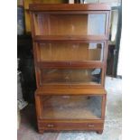 Globe - Wernicke, late 19th/early 20th century glazed four section stacking bookcase, with signle