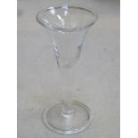 18th / 19th century trumpet form stemmed wine glass. Approx. 18cms height.
